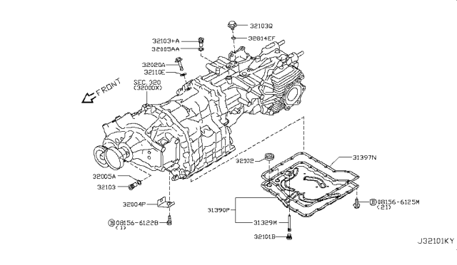 2013 Nissan GT-R Transmission Case & Clutch Release Diagram