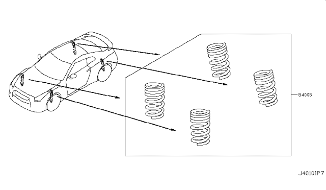 2014 Nissan GT-R Spring Complete-Front Diagram for 54005-89S1C