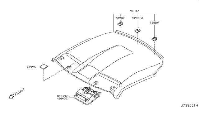 2010 Nissan GT-R Roof Trimming Diagram 1