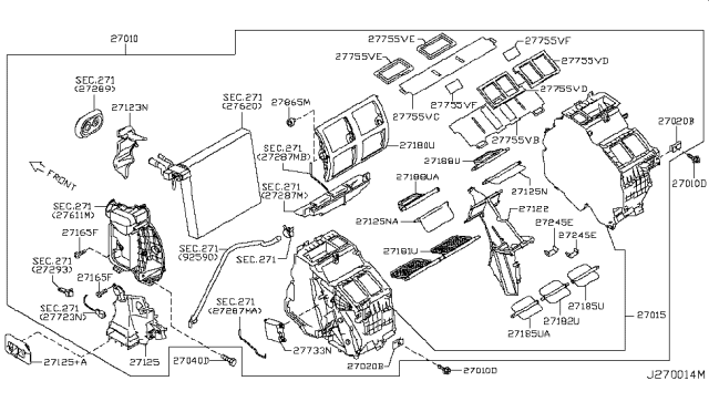 2009 Nissan GT-R Door Assy-Foot Diagram for 27185-JK61A