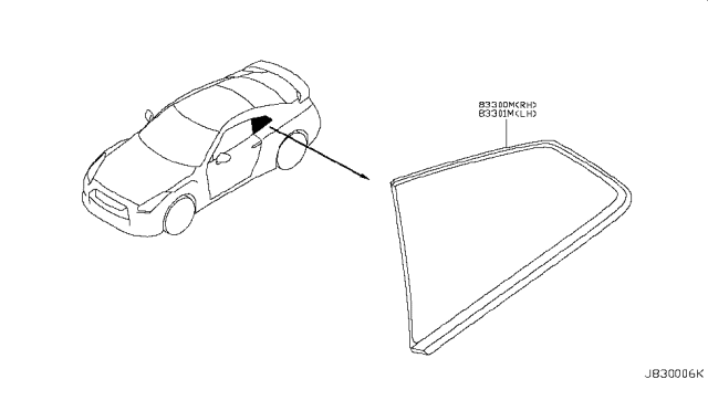 2017 Nissan GT-R Side Window Diagram