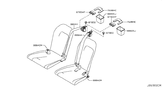 2013 Nissan GT-R Rear Seat Belt Diagram