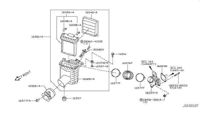 2010 Nissan GT-R Air Cleaner Diagram 1