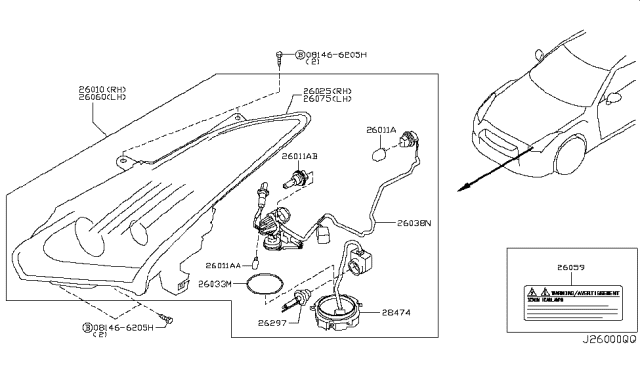 2009 Nissan GT-R Headlamp Diagram