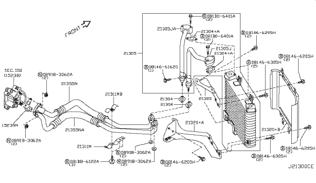 2009 Nissan GT-R Oil Cooler Diagram 1