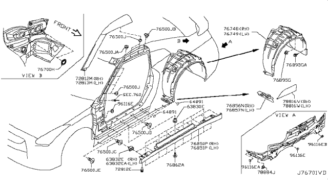 2018 Nissan GT-R Body Side Fitting Diagram 2