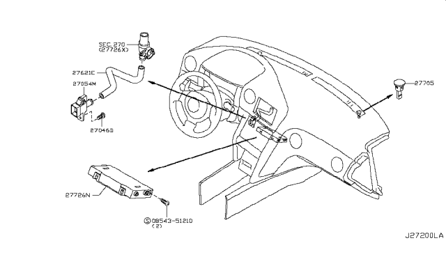 2010 Nissan GT-R Amplifier - Control, Air Conditioner Diagram for 27760-JF90A