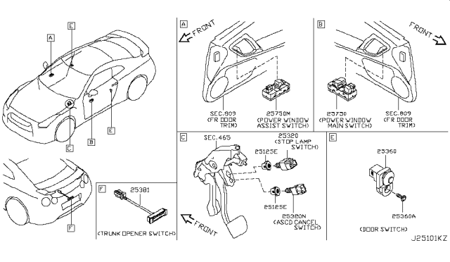 2011 Nissan GT-R Switch Diagram 1