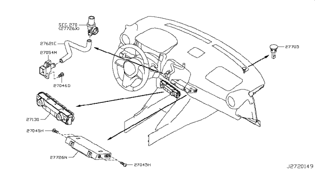 2017 Nissan GT-R Amplifier - Control, Air Conditioner Diagram for 27760-JF30C