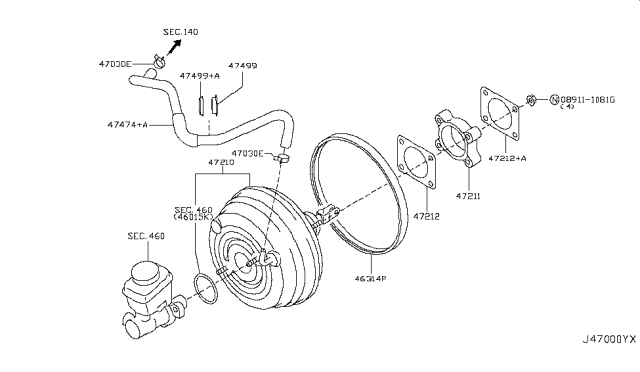 2016 Nissan GT-R Brake Servo & Servo Control Diagram