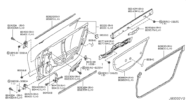 2018 Nissan GT-R Check Link Assembly Diagram for 80430-KB50A