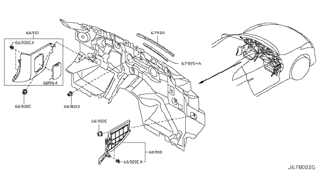 2014 Nissan GT-R Dash Trimming & Fitting Diagram