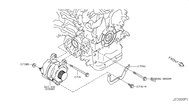 2019 Nissan GT-R Alternator Fitting Diagram