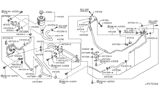 2011 Nissan GT-R Power Steering Piping Diagram