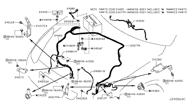 2013 Nissan GT-R Holder FUSEIBLE Link Diagram for 24380-79915