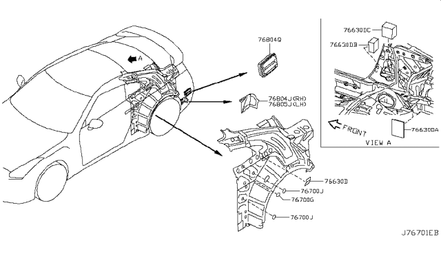 2016 Nissan GT-R Body Side Fitting Diagram 3