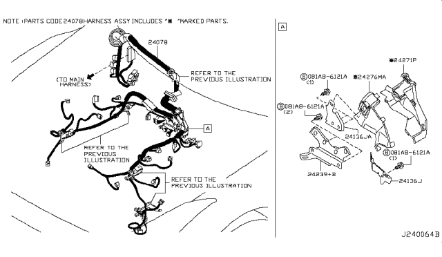 2015 Nissan GT-R Protector-Harness Diagram for 24271-JF01A