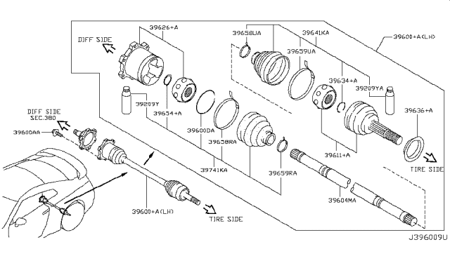 2019 Nissan GT-R Rear Drive Shaft Diagram 2