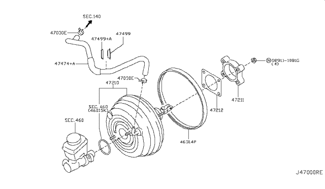 2009 Nissan GT-R Brake Servo & Servo Control Diagram