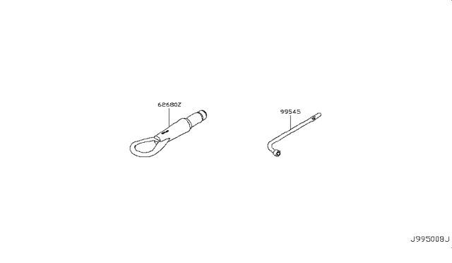 2015 Nissan GT-R Tool Kit & Maintenance Manual Diagram