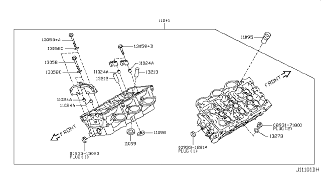 2017 Nissan GT-R Cylinder Head & Rocker Cover Diagram 3