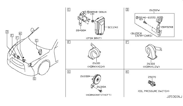 2014 Nissan GT-R Electrical Unit Diagram 1