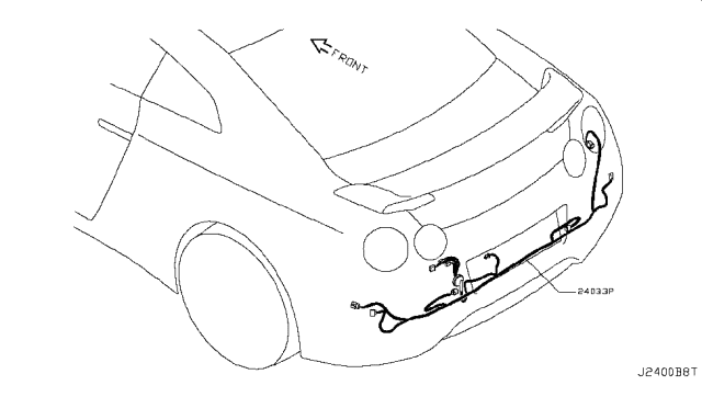 2018 Nissan GT-R Harness-Sub,Rear Bumper Diagram for 24093-6AV0A