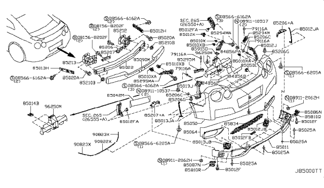 2015 Nissan GT-R Rear Bumper Diagram 2