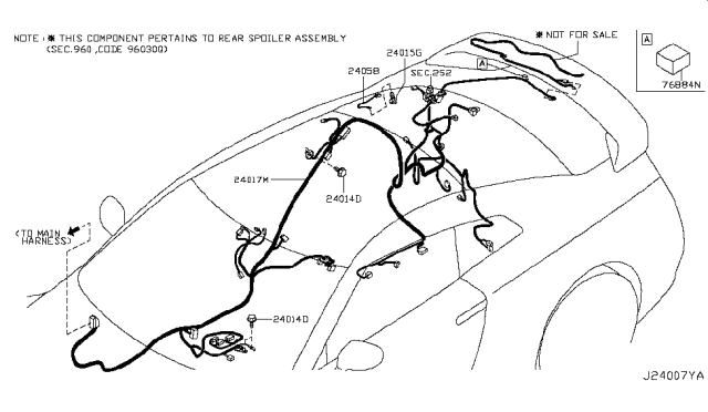 2010 Nissan GT-R Harness-Body, NO. 2 Diagram for 24017-JF81A