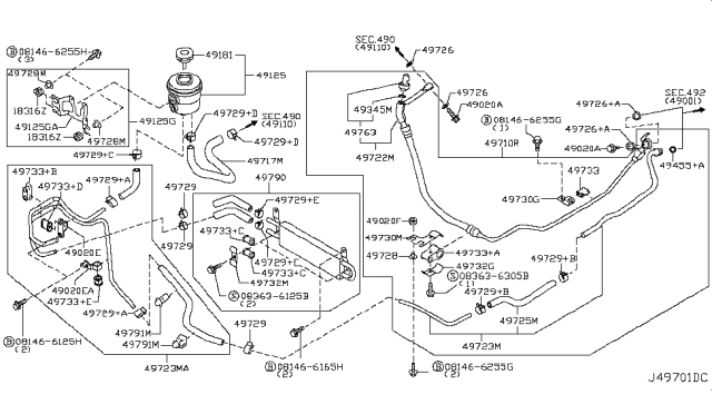 2010 Nissan GT-R Power Steering Piping Diagram 1