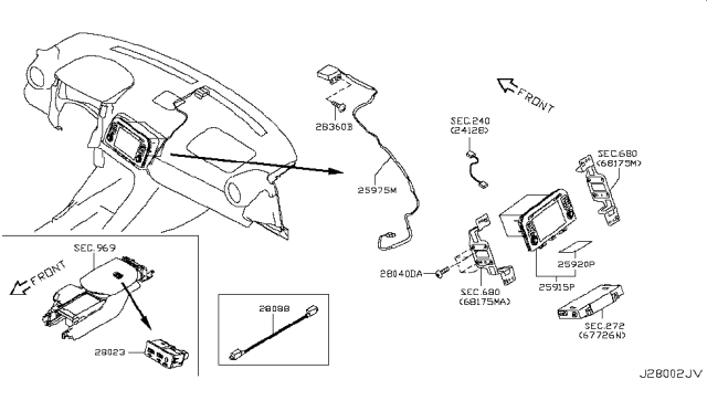 2017 Nissan GT-R Aux Jack-Audio Diagram for 28023-6HR0A