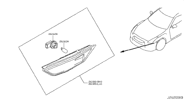 2010 Nissan GT-R Side Marker Lamp Diagram 1