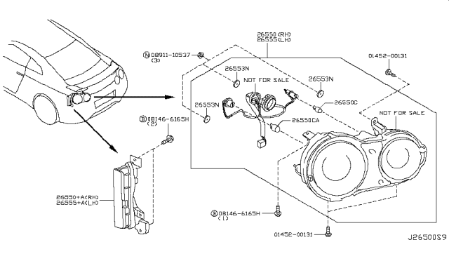 2015 Nissan GT-R Rear Combination Lamp Diagram 1