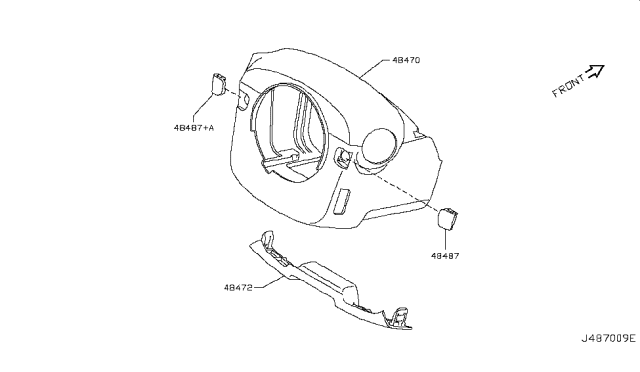 2009 Nissan GT-R Cover-Steering Column,Lower Diagram for 48472-JF00A