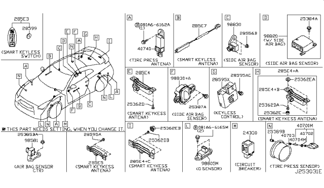 2014 Nissan GT-R Sensor-Side,Air Bag Center Diagram for K8H20-38B0A