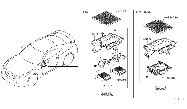 2011 Nissan GT-R Amplifier-Av Diagram for 28061-JF20A