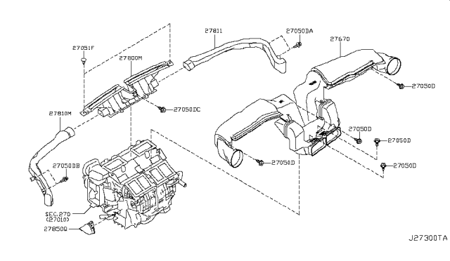 2019 Nissan GT-R Duct-Ventilator,Center Diagram for 27860-6AV0B