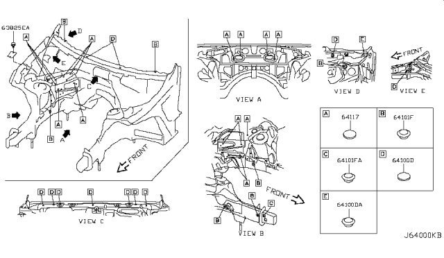 2010 Nissan GT-R Hood Ledge & Fitting Diagram 3