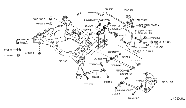 2016 Nissan GT-R Rear Suspension Diagram 3