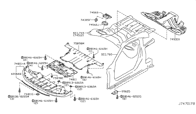 2013 Nissan GT-R Floor Fitting Diagram 2
