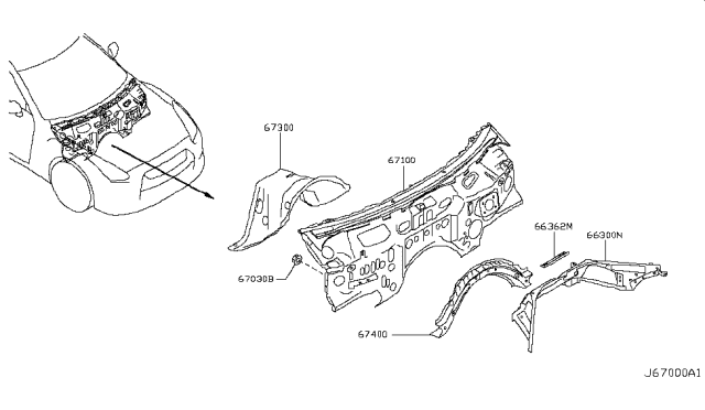 2009 Nissan GT-R Dash Panel & Fitting Diagram