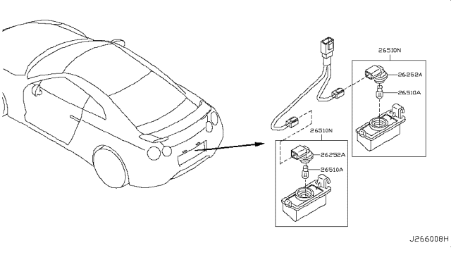 2011 Nissan GT-R Licence Plate Lamp Diagram