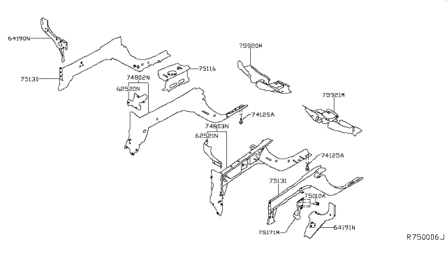 2019 Nissan Rogue Member & Fitting Diagram 1