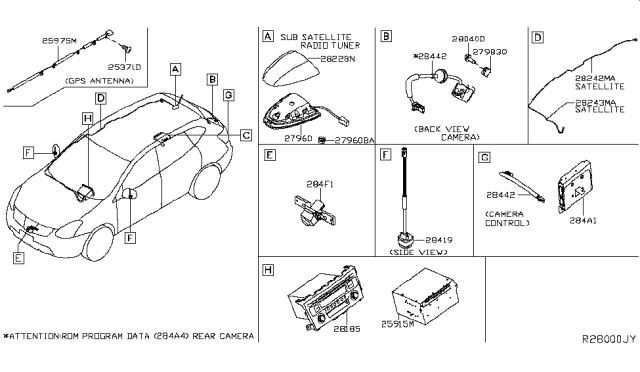 2018 Nissan Rogue Control Assembly - Av Diagram for 2591A-7FH0B
