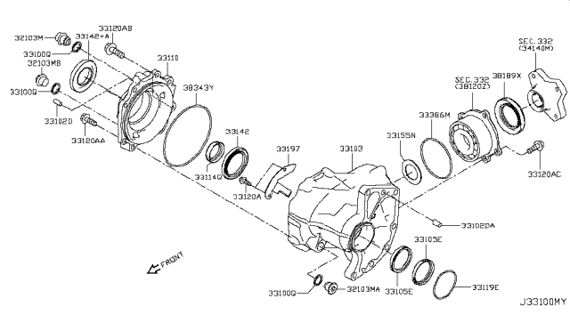 2017 Nissan Rogue Seal-Oil Diagram for 33111-4BA0A