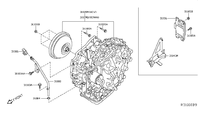 2015 Nissan Rogue Unit-Shift Control Diagram for 31036-5HJ0A