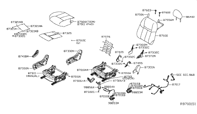 2017 Nissan Rogue Front Seat Diagram 3