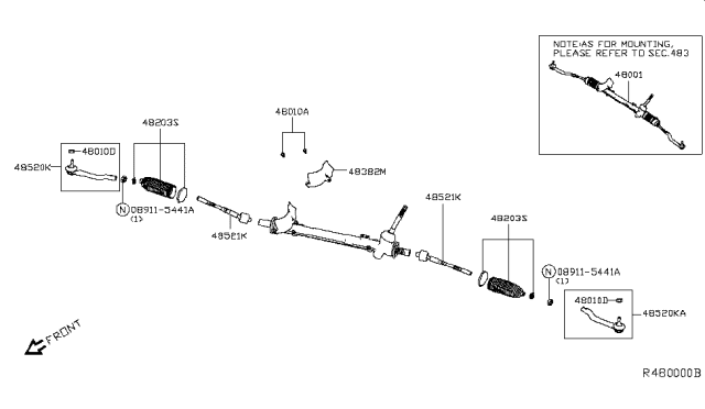 Gear & Linkage Diagram for 48001-8665R