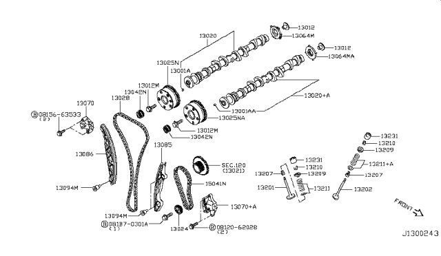 2015 Nissan Rogue Pulley Assy-Valve Timing Control Diagram for 13025-3TA2C