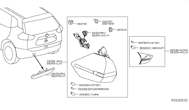 2014 Nissan Rogue Rear Combination Lamp Diagram